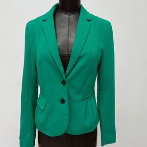 Emerald Green Tailored Blazer | Double-Button Workwear Jacket